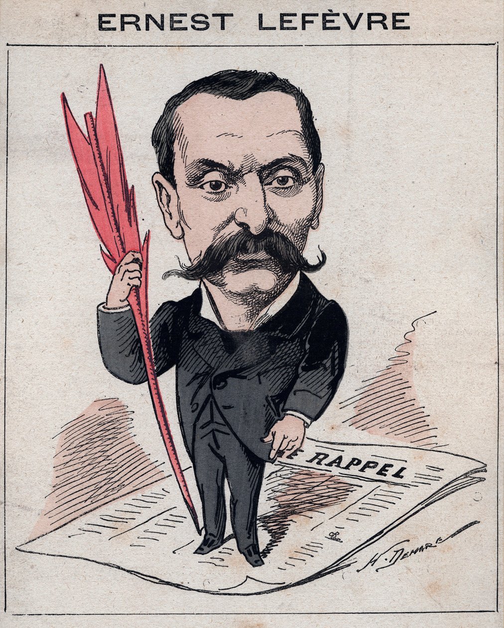 Francois Ernest Lefevre (1833-1889), právník a politik, prezident městské rady Conseil a deputát de Paris - karikatura Henriho Demare v „Les Hommes d