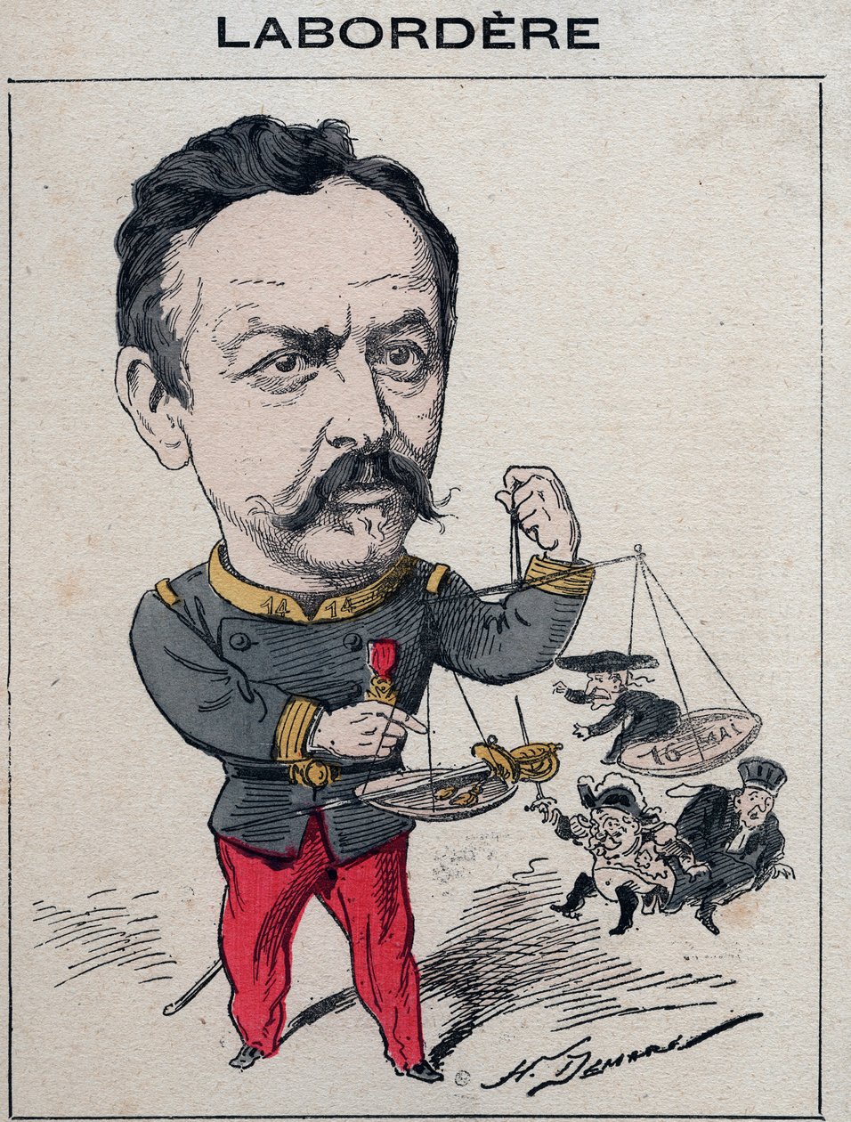 Jean Marie Arthur Labordere, francouzský voják, politik, senátor za Seinu - Kreslený film Henri Demare v „Les Hommes d