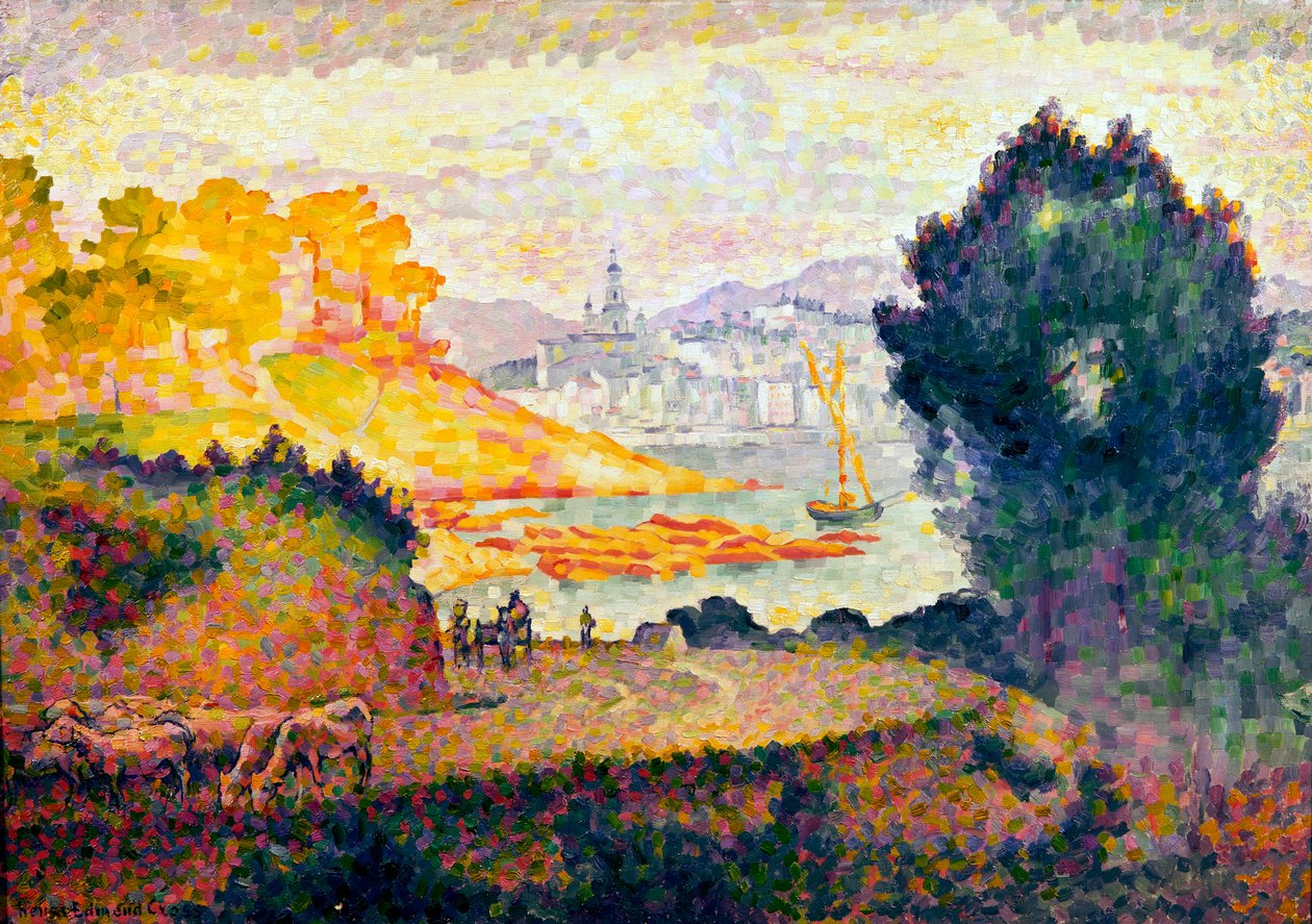 Pohled na Menton, 1899-1900 od Henri Edmond Cross