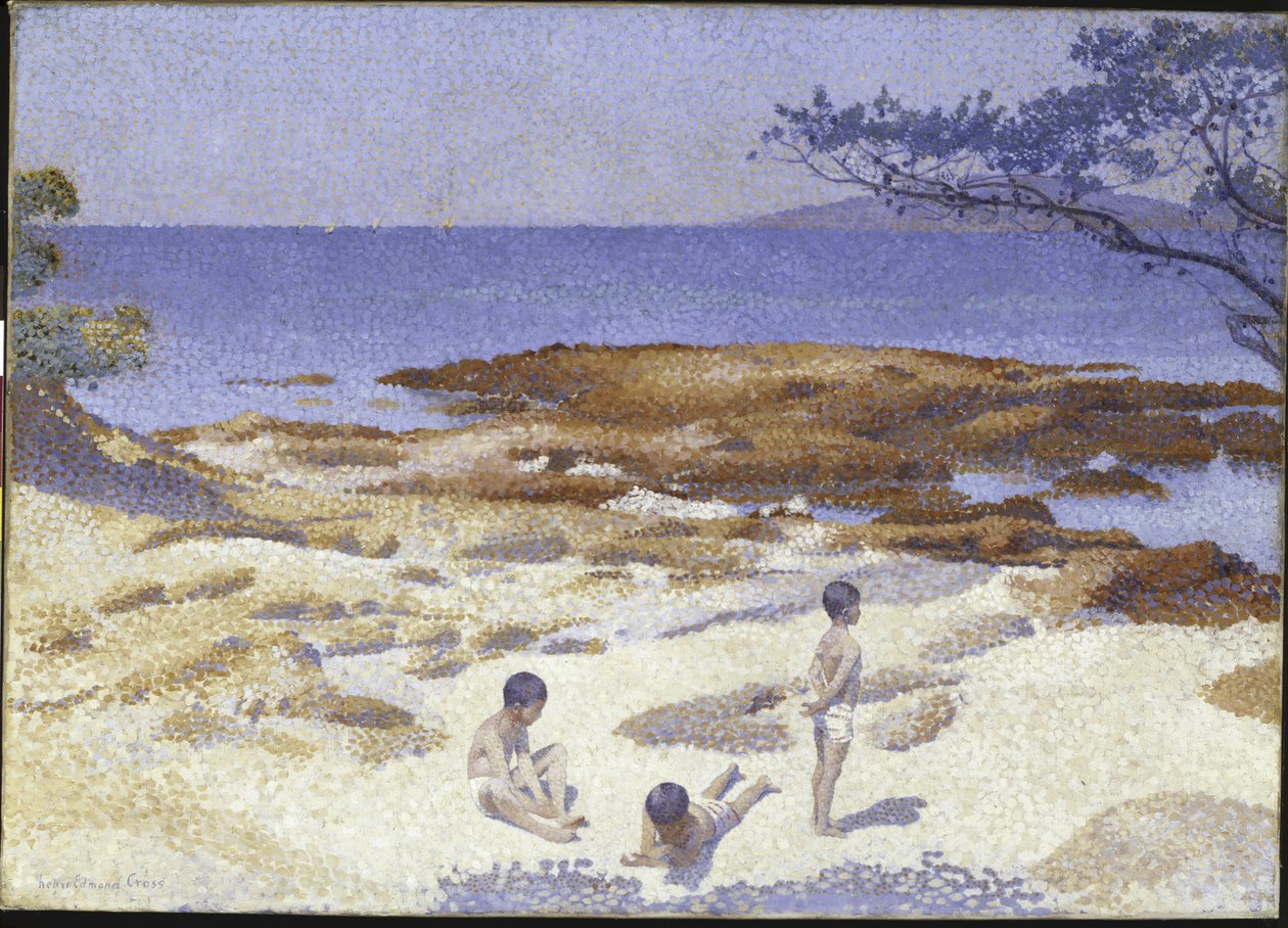 Pláž v Cabasson od Henri Edmond Cross