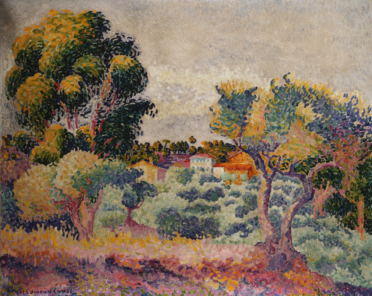 Eukalyptus a olivový háj od Henri Edmond Cross