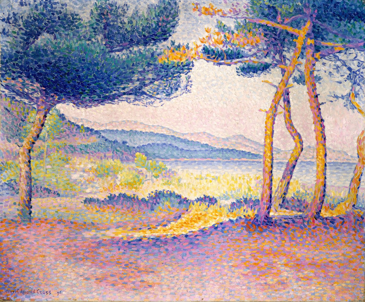 Borovice podél pobřeží, 1896. od Henri Edmond Cross