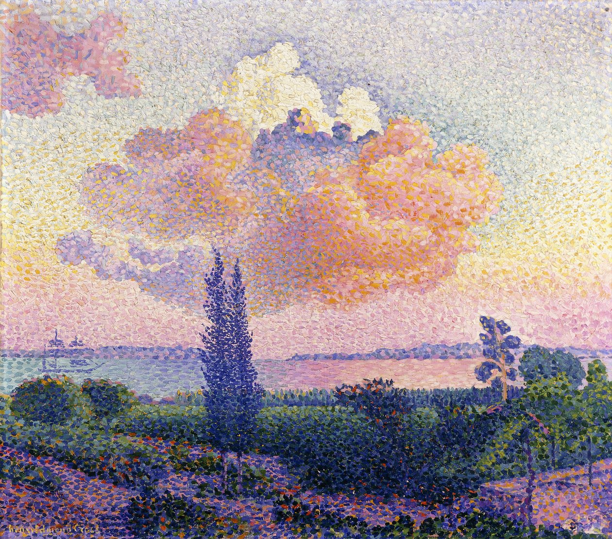Růžové mraky, kolem roku 1896 od Henri Edmond Cross
