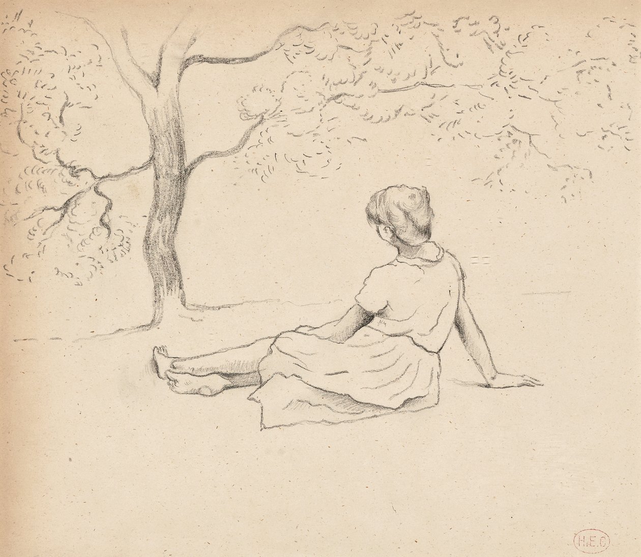 Studium pro "Laundreses in Provence", c.1885-89 od Henri Edmond Cross