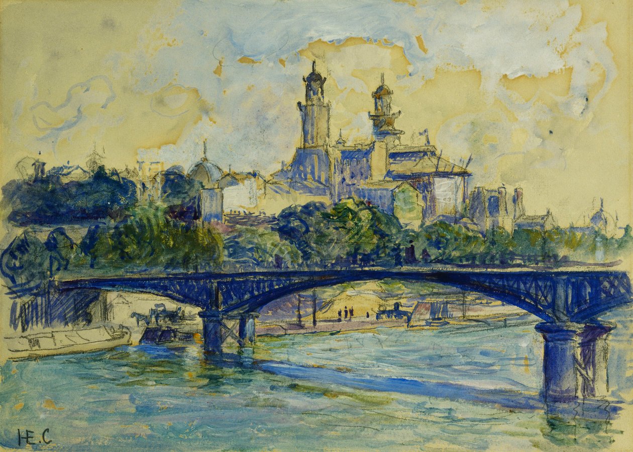 Seina před Trocaderem; La Seine devant Le Trocadero, od Henri Edmond Cross