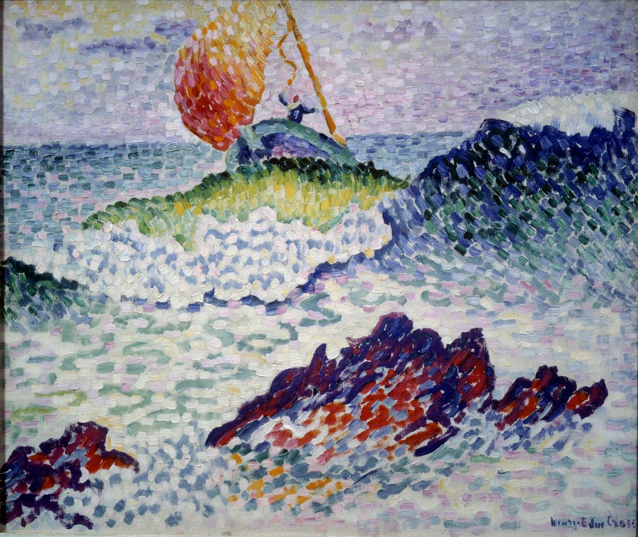 Vrak lodi. Obraz Henri Delacroix Dit Cross (Henri Edmond Cross) (1856-1910) od Henri Edmond Cross