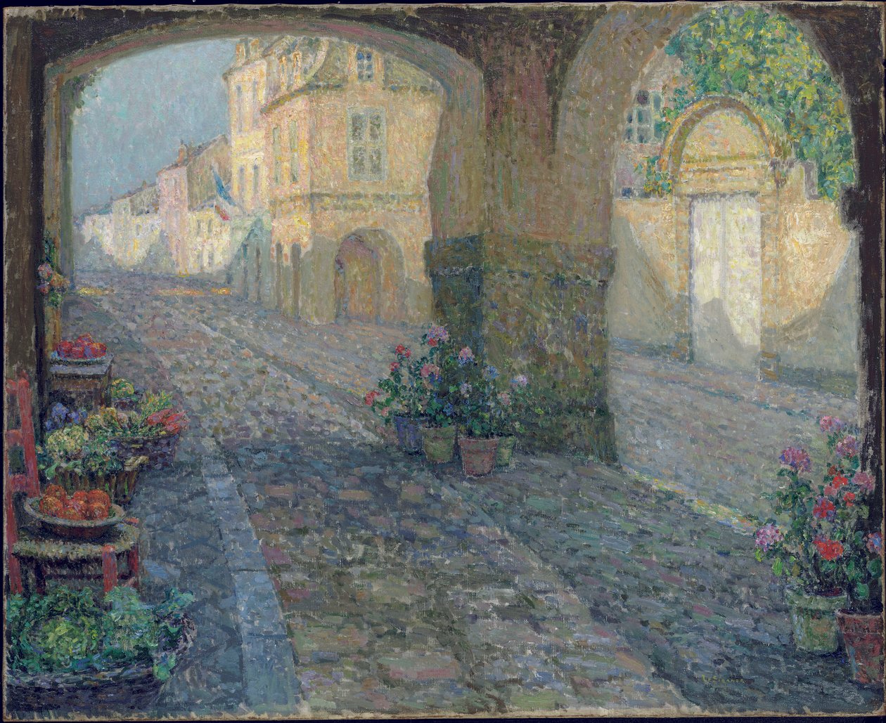 Obchod ve Staré verandě; Obchod na staré verandě od Henri Eugene Augustin Le Sidaner