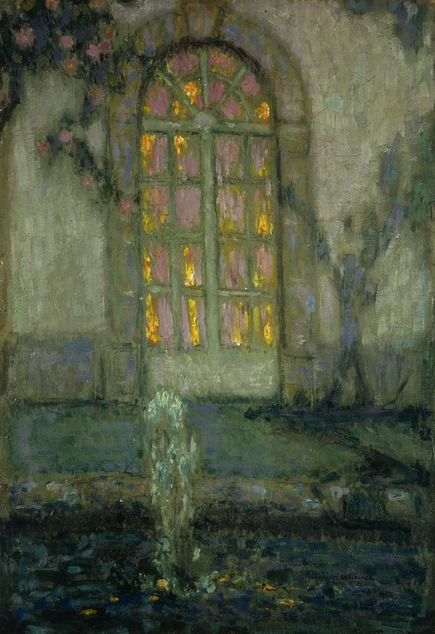 Skleněné dveře do zahrady; Skleněné dveře do zahrady od Henri Eugene Augustin Le Sidaner