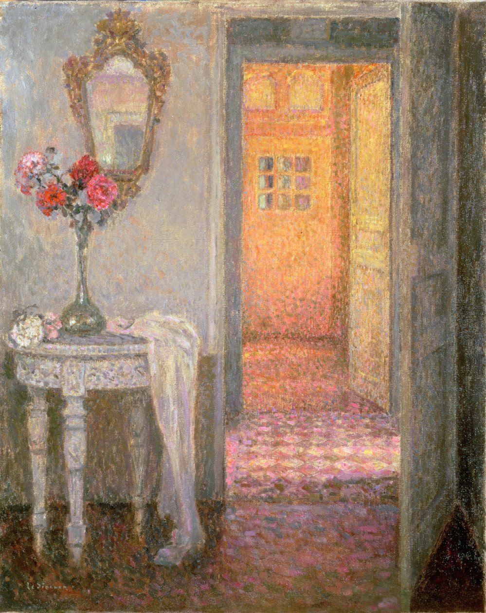 Interiér chodby od Henri Eugene Augustin Le Sidaner