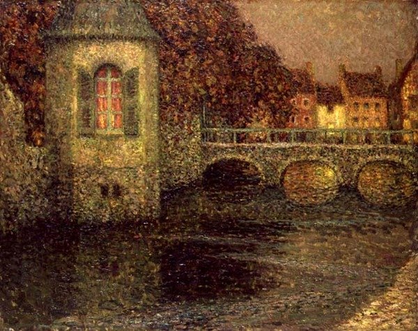 Noc v Normandii (olej na plátně) od Henri Eugene Augustin Le Sidaner