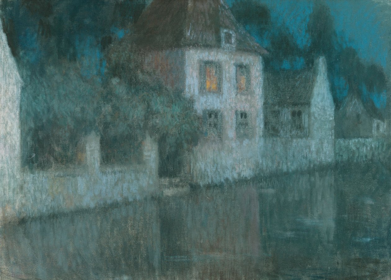 Kanál do Nemours; Le Canal a Nemours od Henri Eugene Augustin Le Sidaner