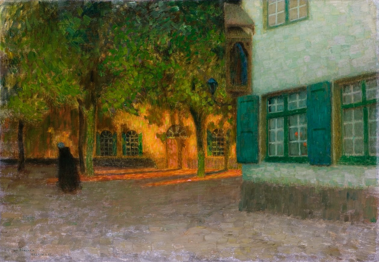 Dům se zelenými okenicemi od Henri Eugene Augustin Le Sidaner