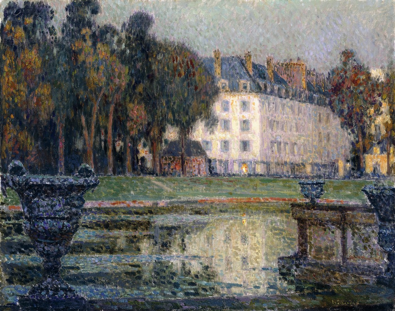 Neptunova fontána v soumraku od Henri Eugene Augustin Le Sidaner