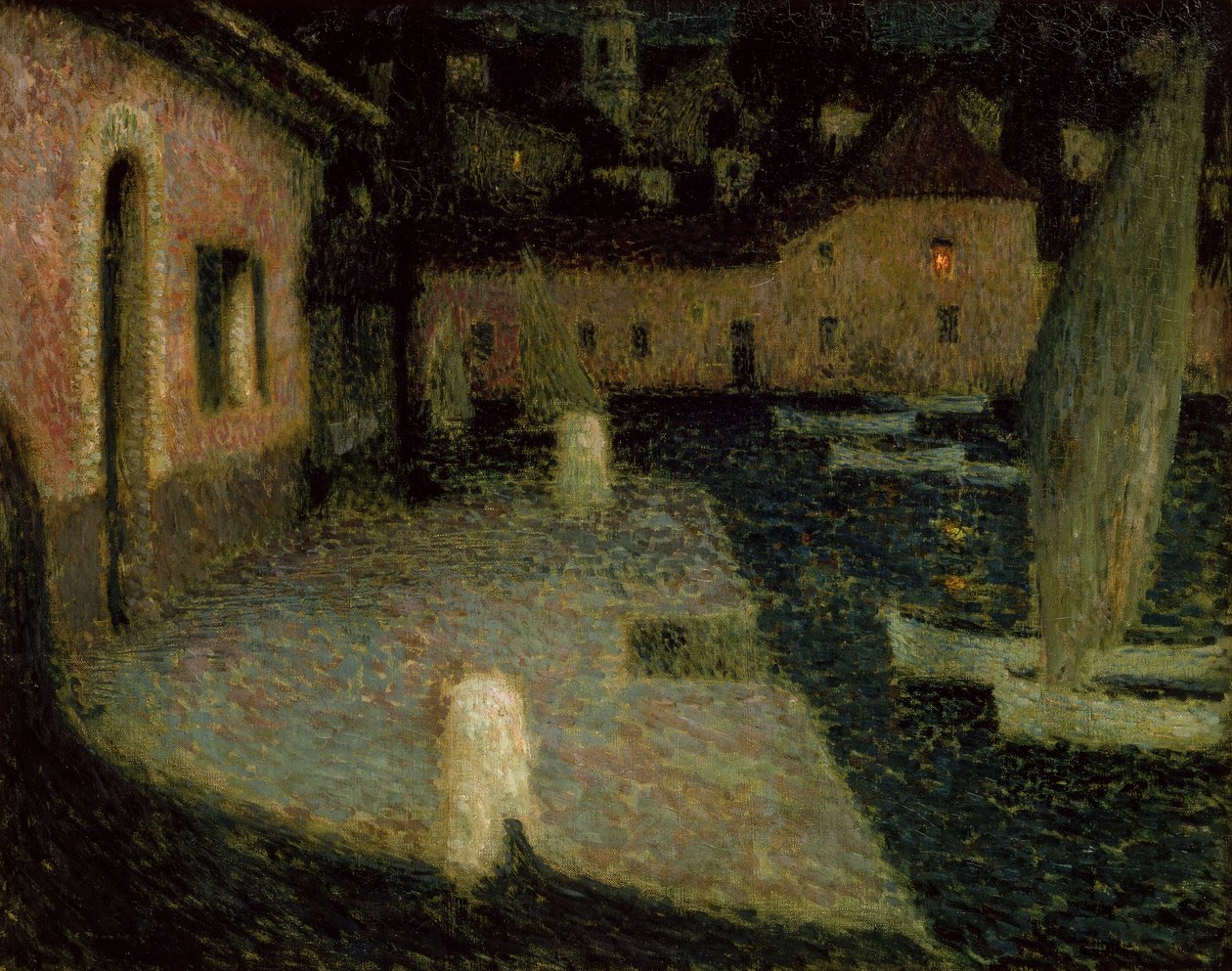 Malý přístav, soumrak (olej na plátně) od Henri Eugene Augustin Le Sidaner