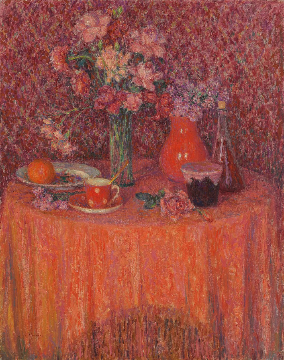 Stůl, Harmonie v červeném; Le Table, Harmonie Rouge od Henri Eugene Augustin Le Sidaner