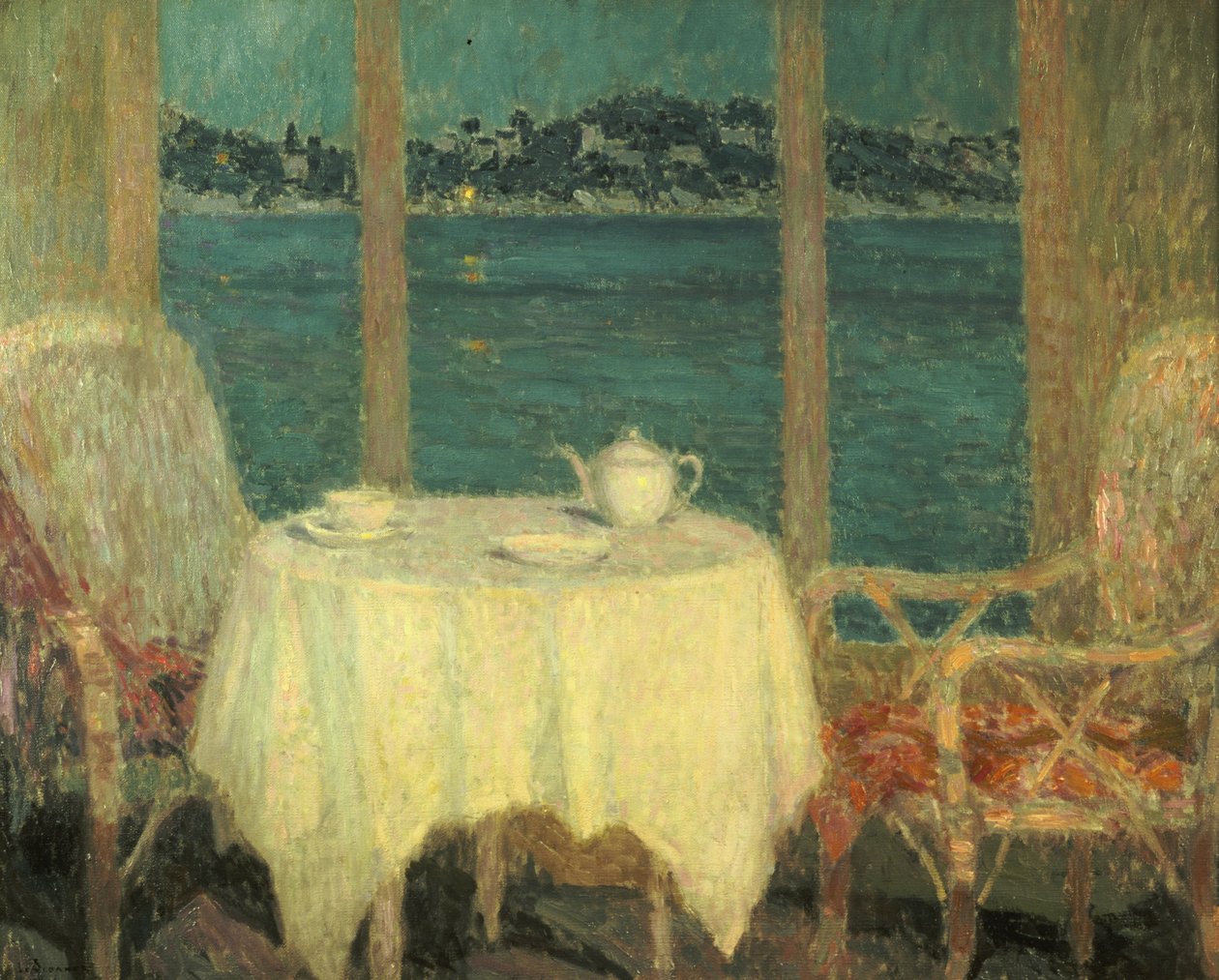 Terasa před zálivem St. Tropez od Henri Eugene Augustin Le Sidaner