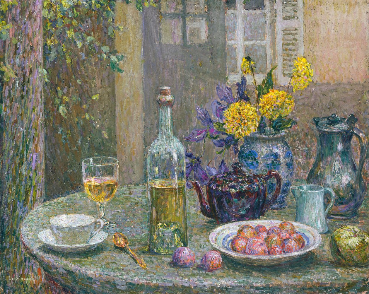 Žluté jiřiny; Les Dahlias Jaunes od Henri Eugene Augustin Le Sidaner