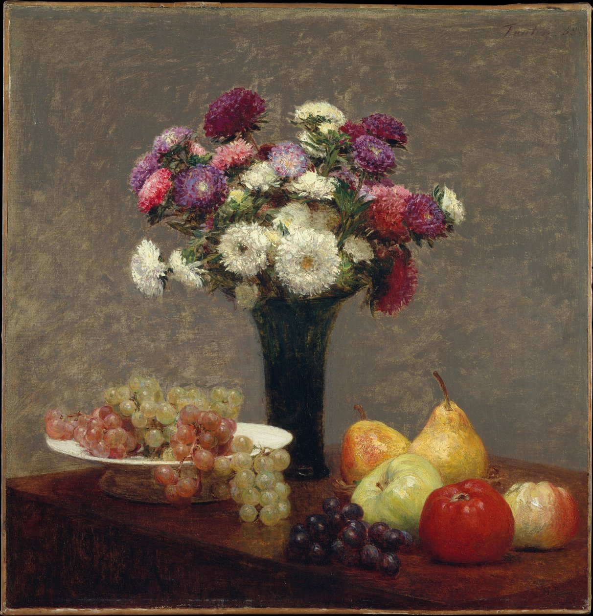 Astry a ovoce na stole od Henri Fantin-Latour