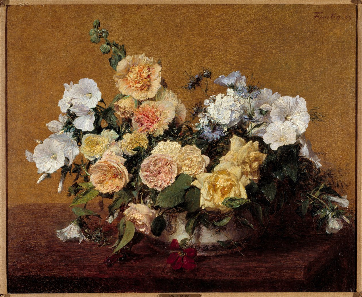 Kytice květin Obraz Henri Fantin Latour (Fantin-Latour od Ignace Henri Jean Fantin Latour