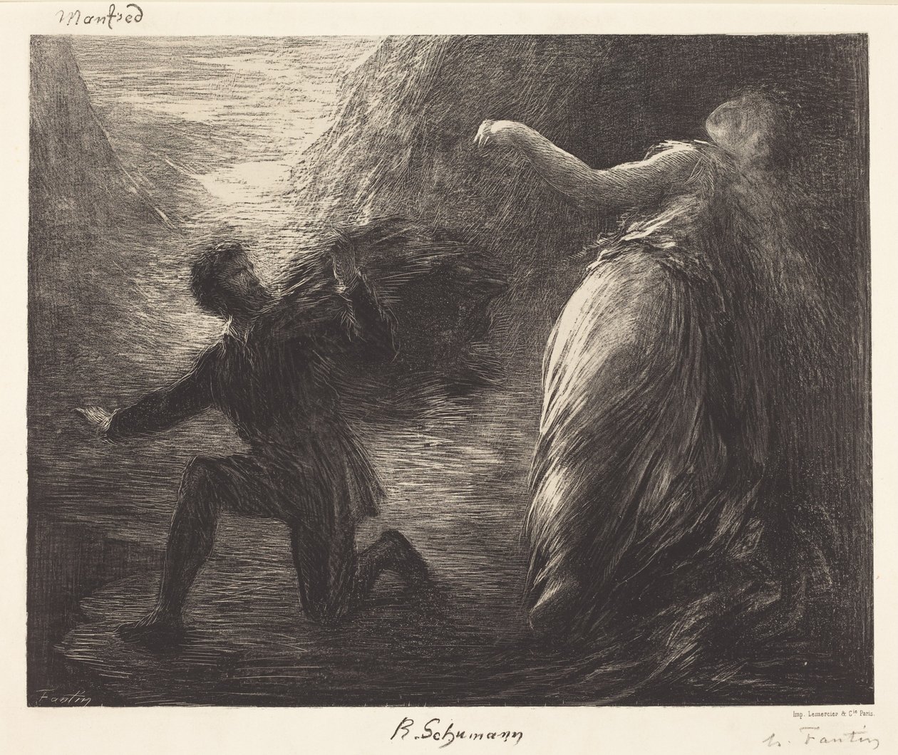 Manfred a Astarté - 1. tabule od Henri Fantin-Latour