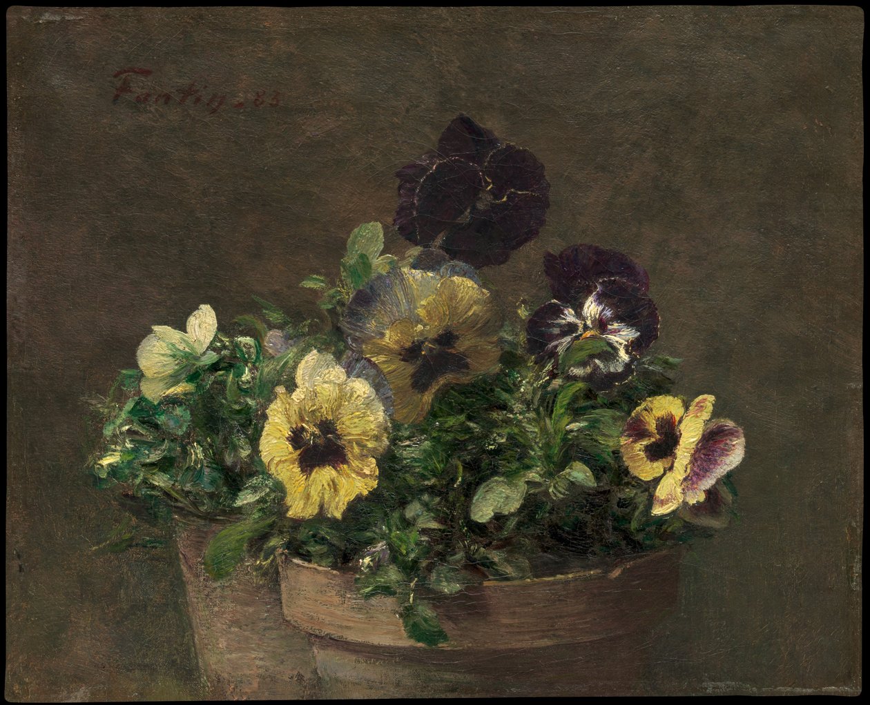 Macešky v květináči od Henri Fantin-Latour