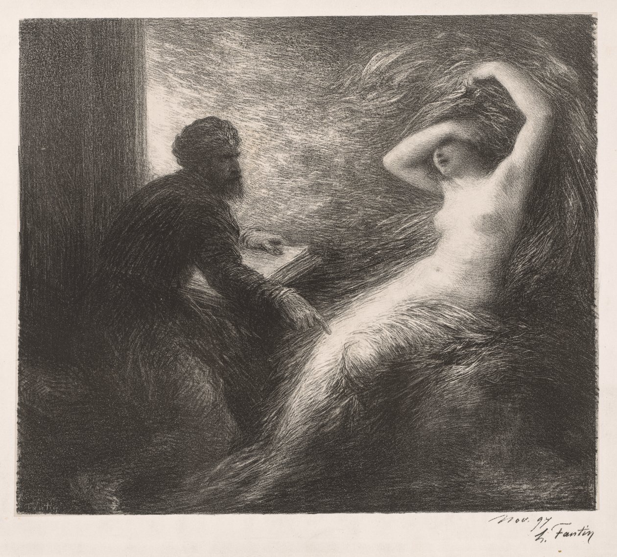 Evokace Kundry od Henri Fantin-Latour