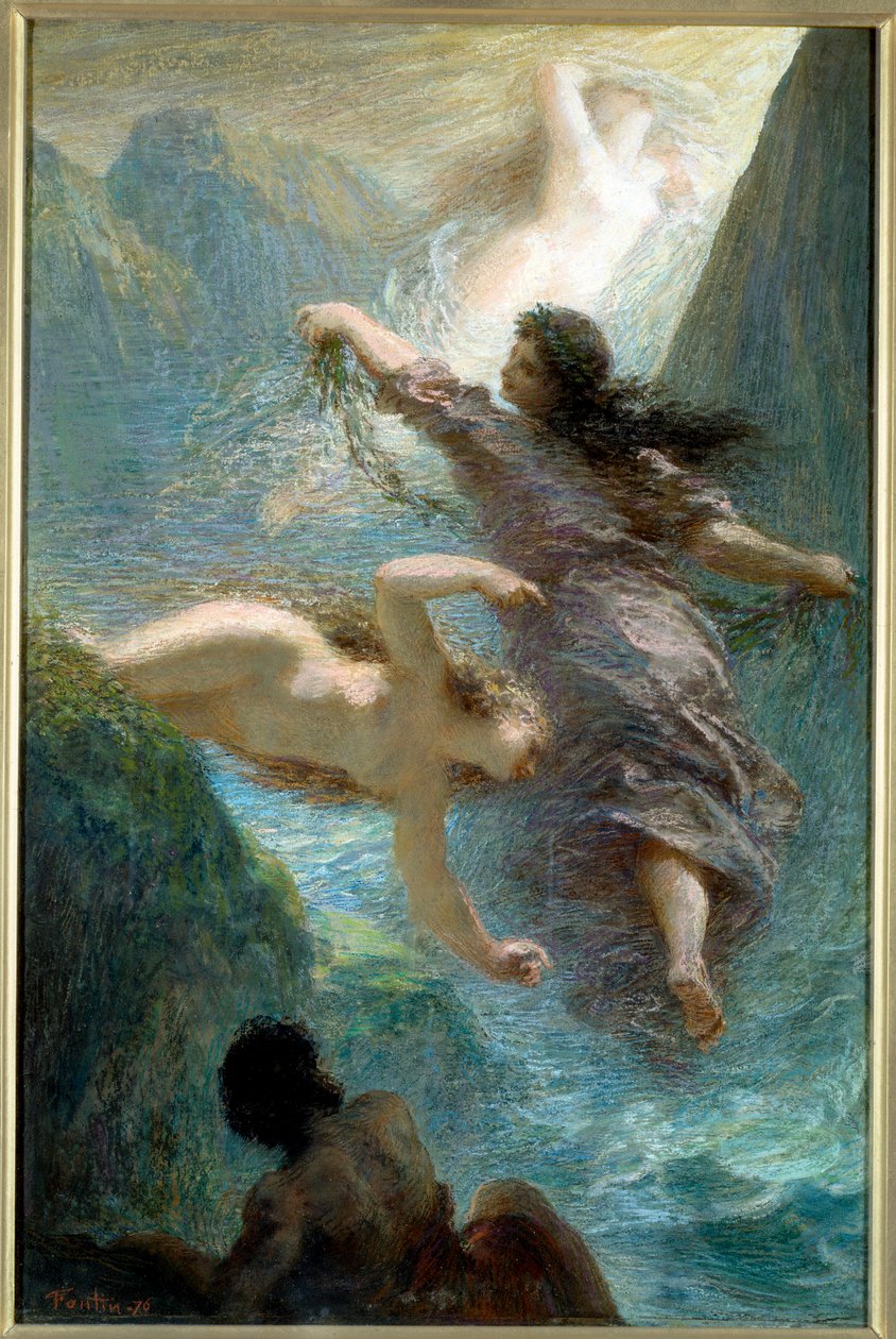 Dívky z Rýna. Pastel od Henri Fantin Latour (Fantin-Latour od Ignace Henri Jean Fantin Latour