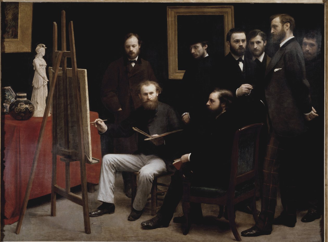 Workshop v Batignolles (s několika portréty umělce) (olej na plátně od Ignace Henri Jean Fantin Latour