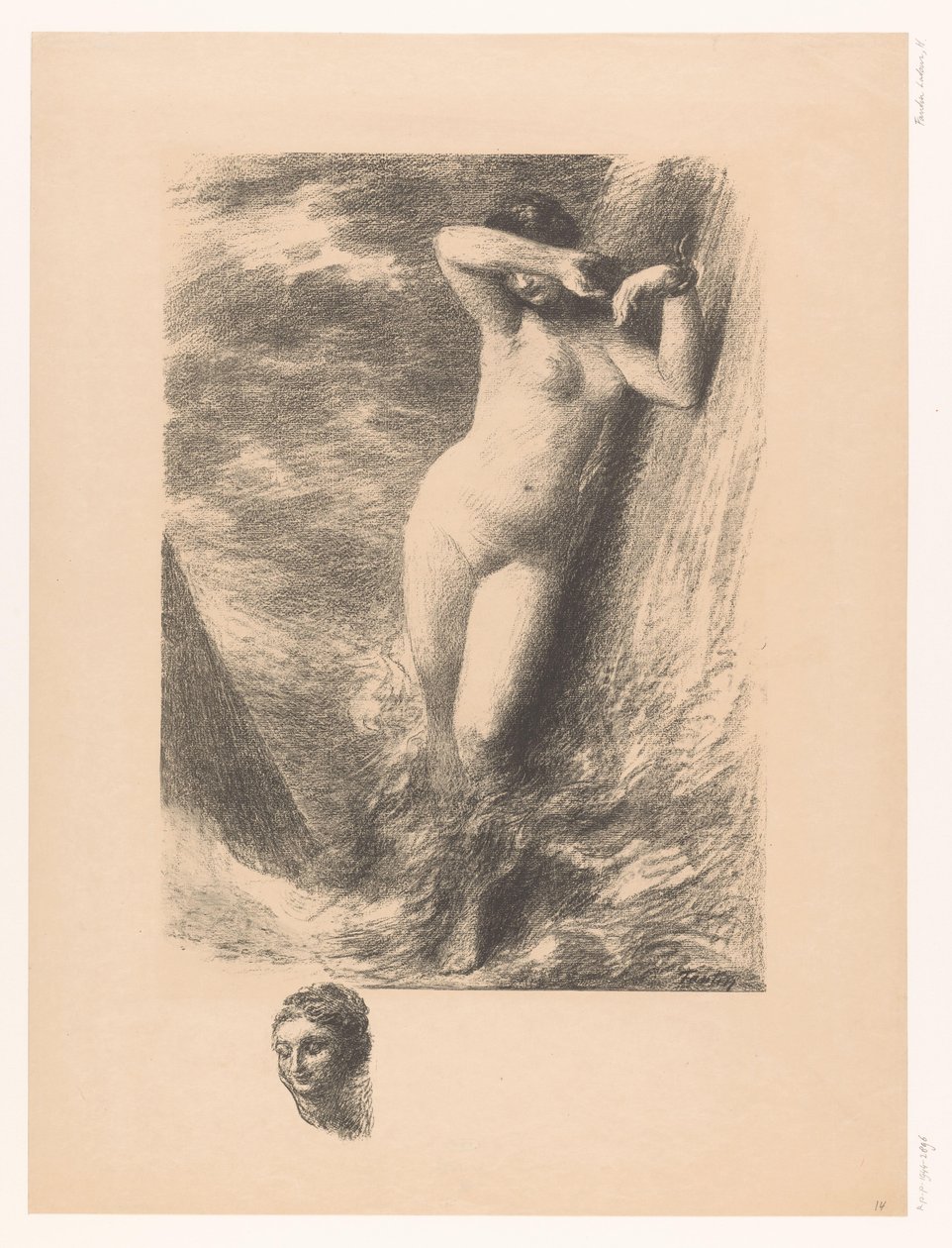 Andromeda připoutaná ke skále ve vodě Andromede od Ignace Henri Jean Fantin Latour
