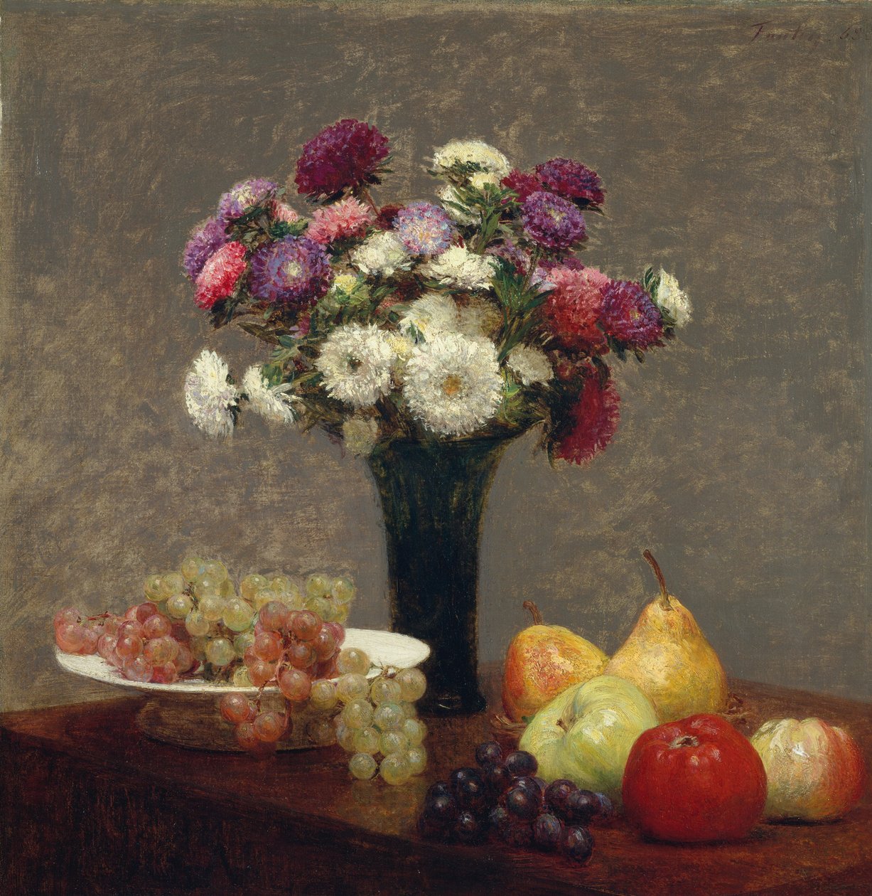 Astry a ovoce na stole, 1868. od Ignace Henri Jean Fantin Latour