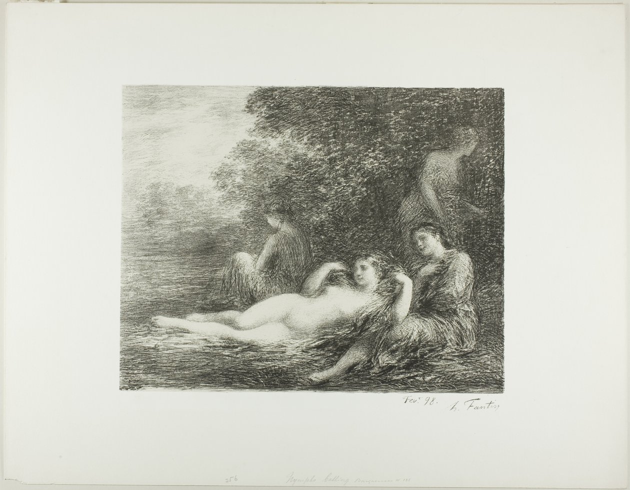 Koupající se ženy, čtvrtý velký talíř od Ignace Henri Jean Fantin Latour