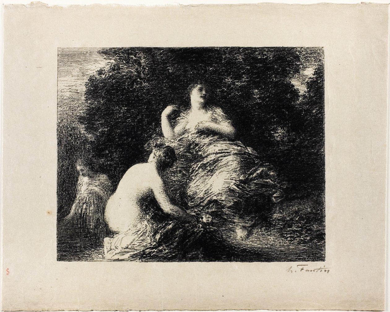 Koupací ženy, střední talíř od Ignace Henri Jean Fantin Latour