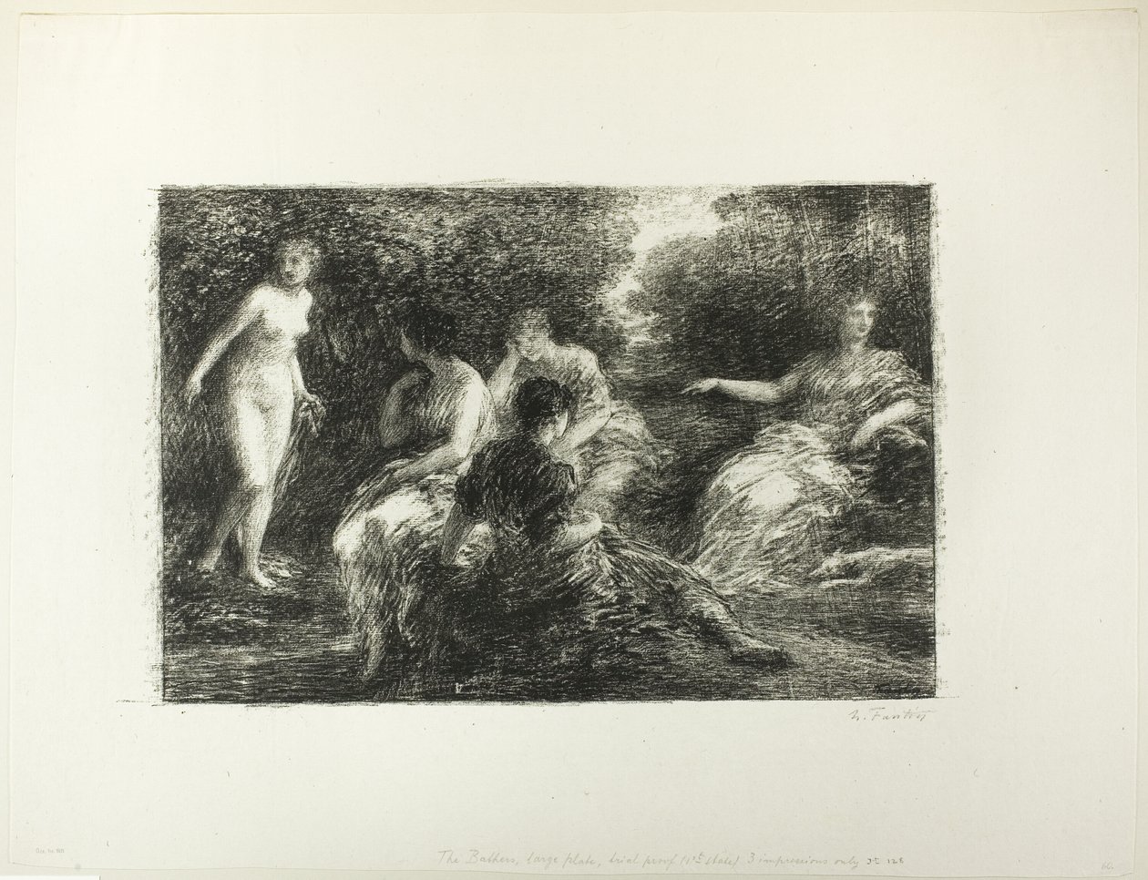 Koupající se ženy, třetí velký talíř od Ignace Henri Jean Fantin Latour