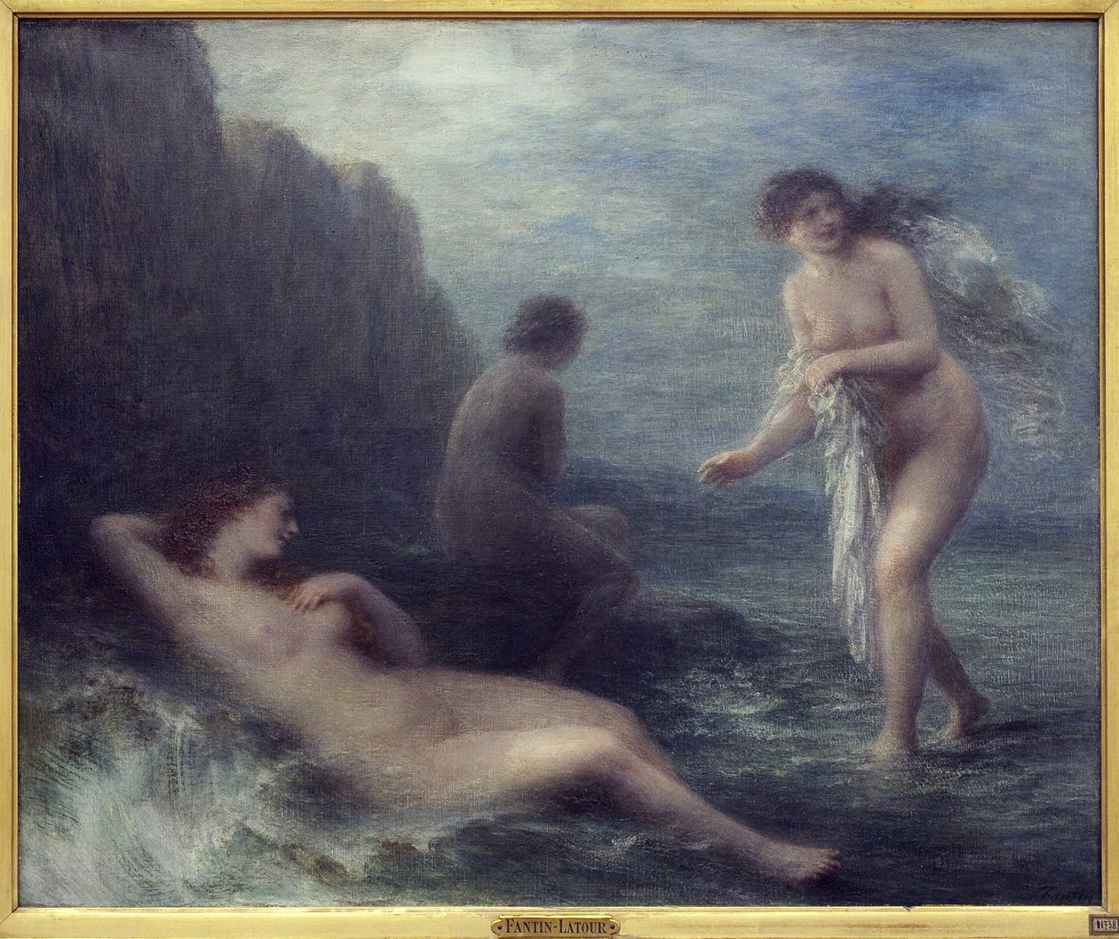 U moře. Obraz Henriho Fantina Latoura (1836-1904), Olej na plátně od Ignace Henri Jean Fantin Latour