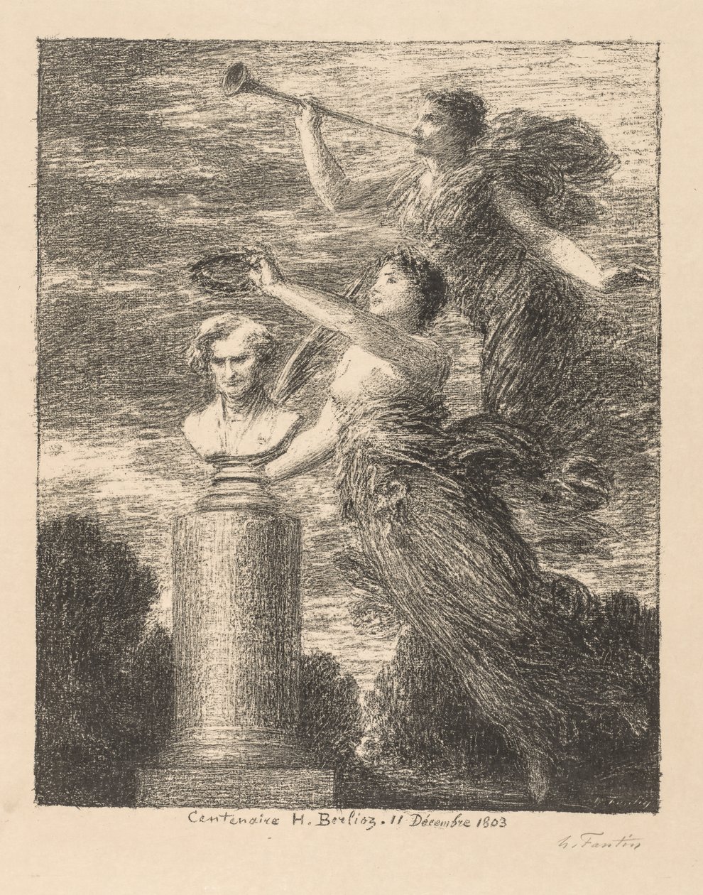 Stoleté výročí Hectora Berlioze od Ignace Henri Jean Fantin Latour