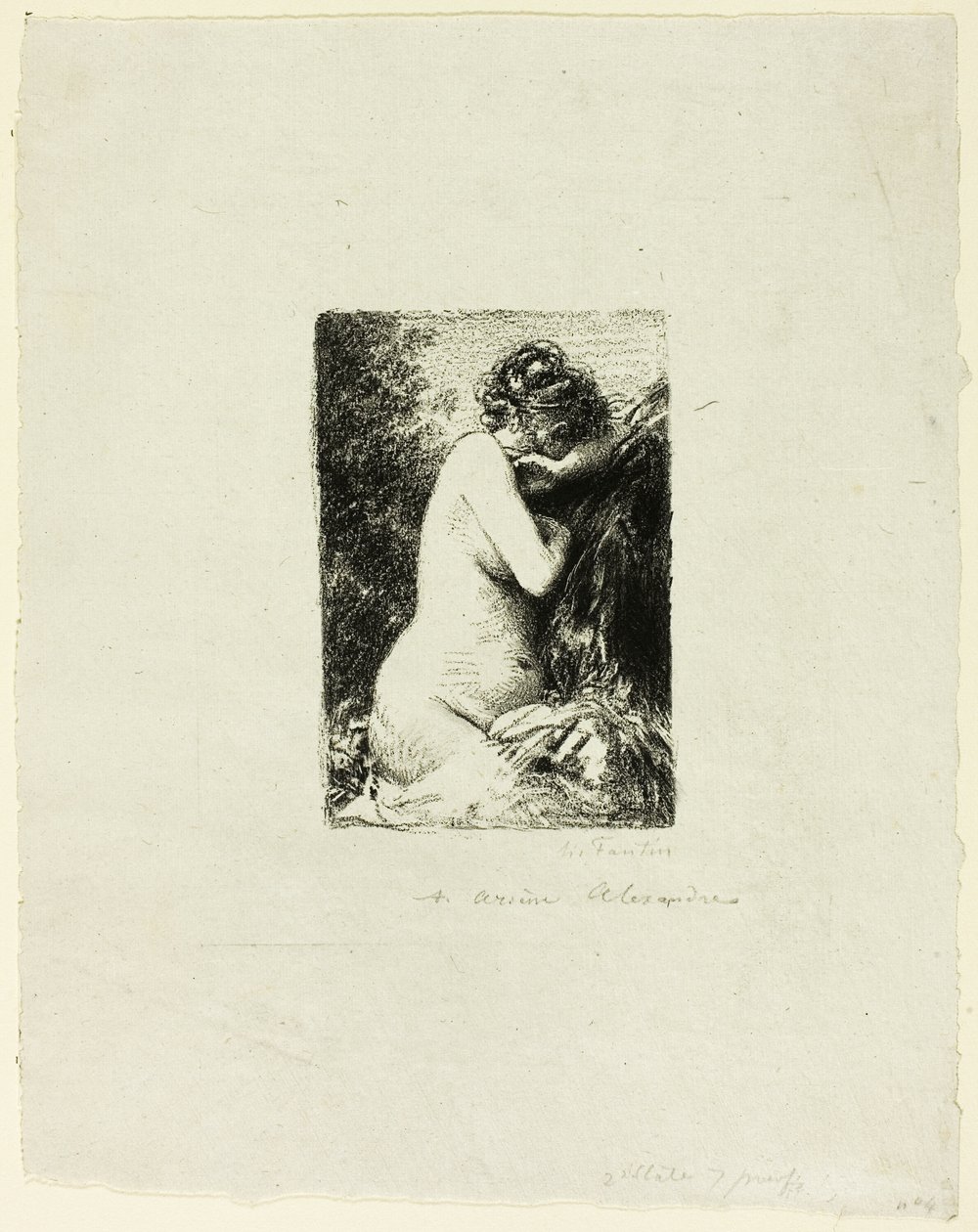 Plačící žena: Studie sedící ženy ve správném profilu od Ignace Henri Jean Fantin Latour