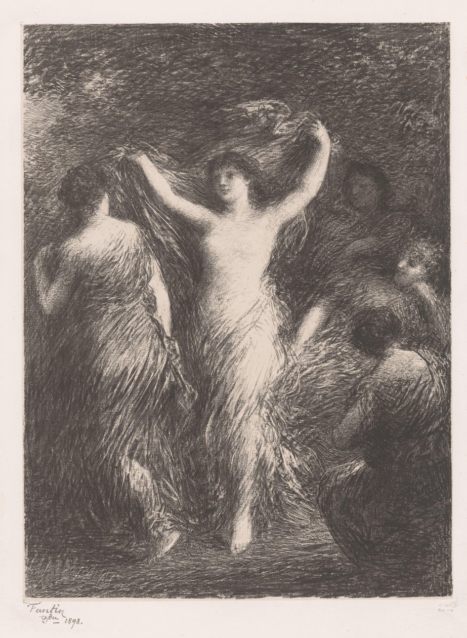 Tančící a pozorující ženy tance od Ignace Henri Jean Fantin Latour