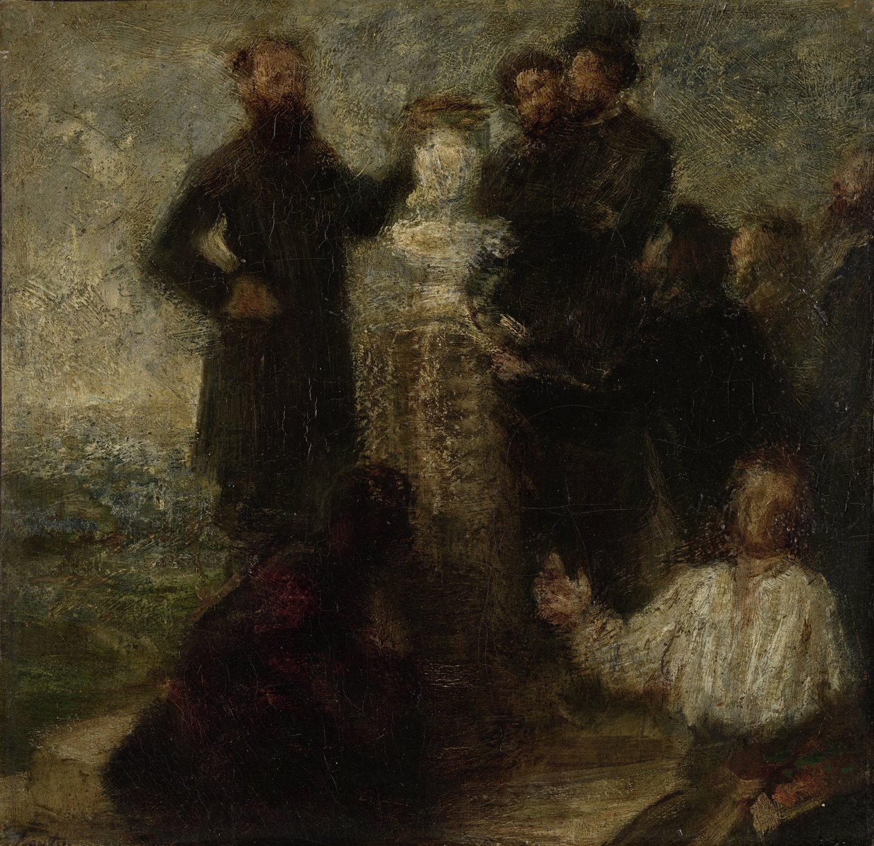 Skica pro Poctu Delacroixovi od Ignace Henri Jean Fantin Latour