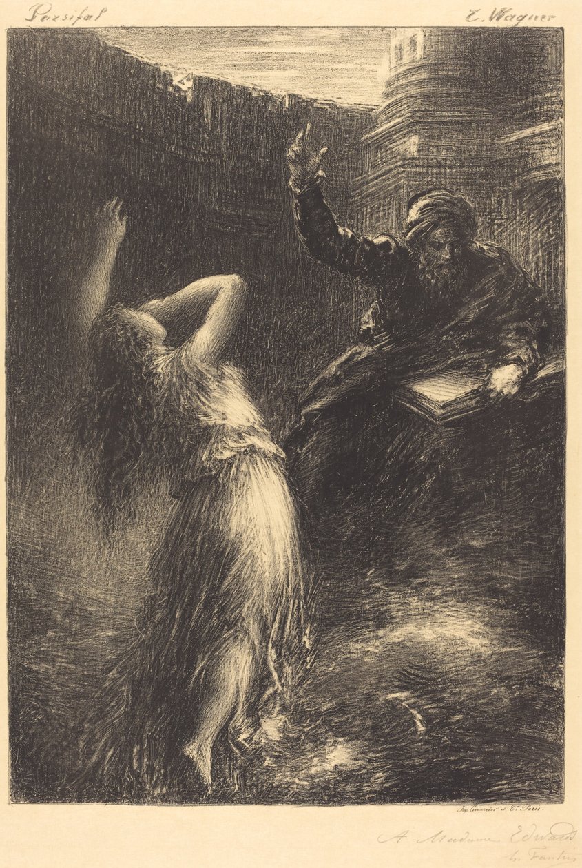 Evokace Kundry (2. deska) od Ignace Henri Jean Fantin Latour