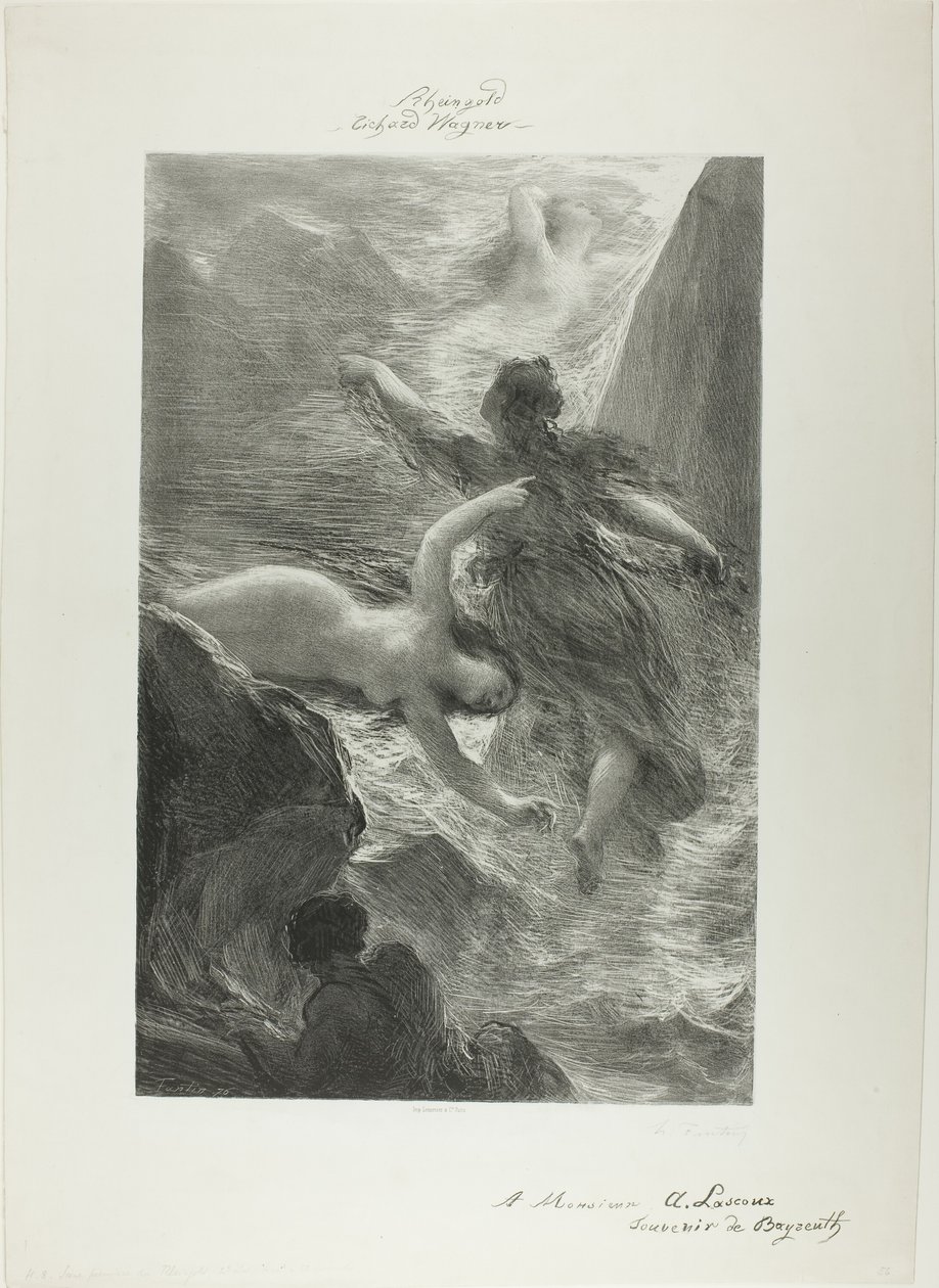 První scéna z Rhinegold od Ignace Henri Jean Fantin Latour