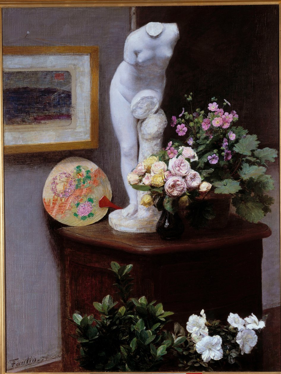 Květiny a předměty Malba Henriho Fantina Latoura (Fantin-Latour od Ignace Henri Jean Fantin Latour