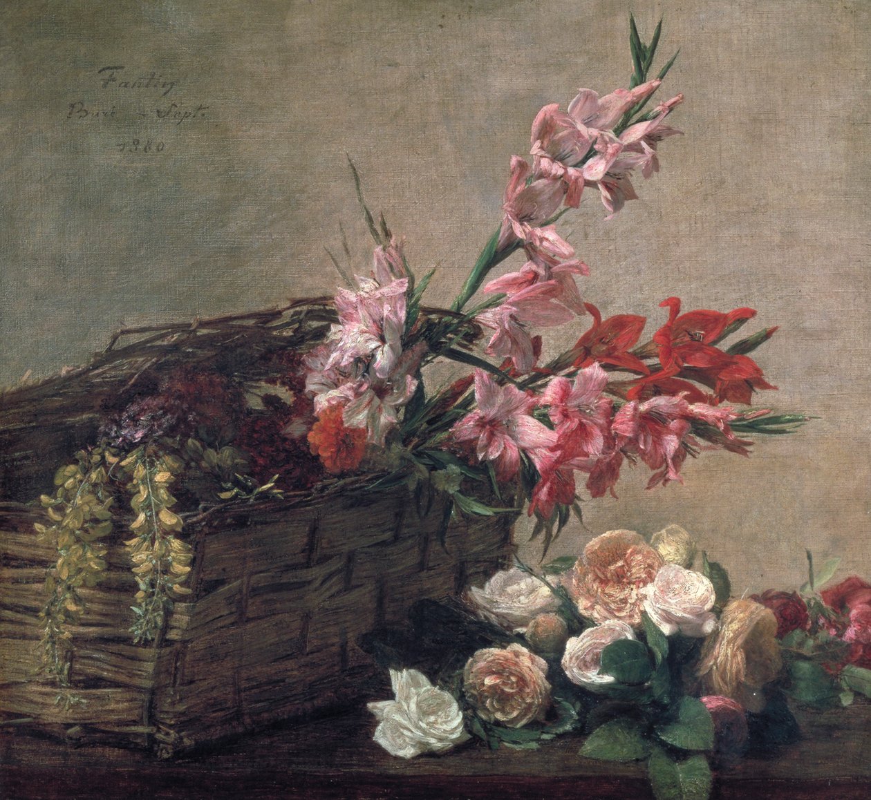 "Mečíky a růže", 1880 od Ignace Henri Jean Fantin Latour
