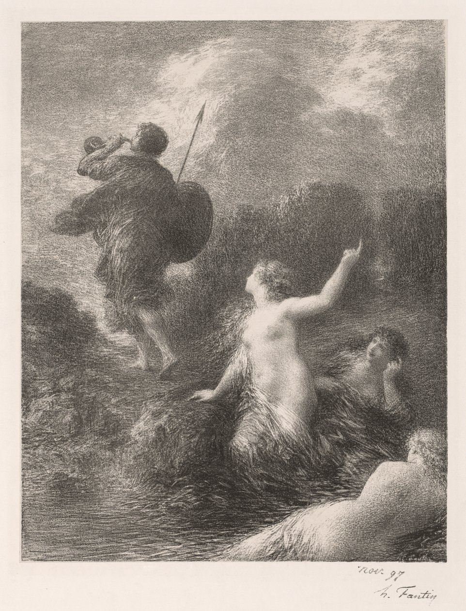 Goetterdaemmerung: Siegfried a dívky od Ignace Henri Jean Fantin Latour