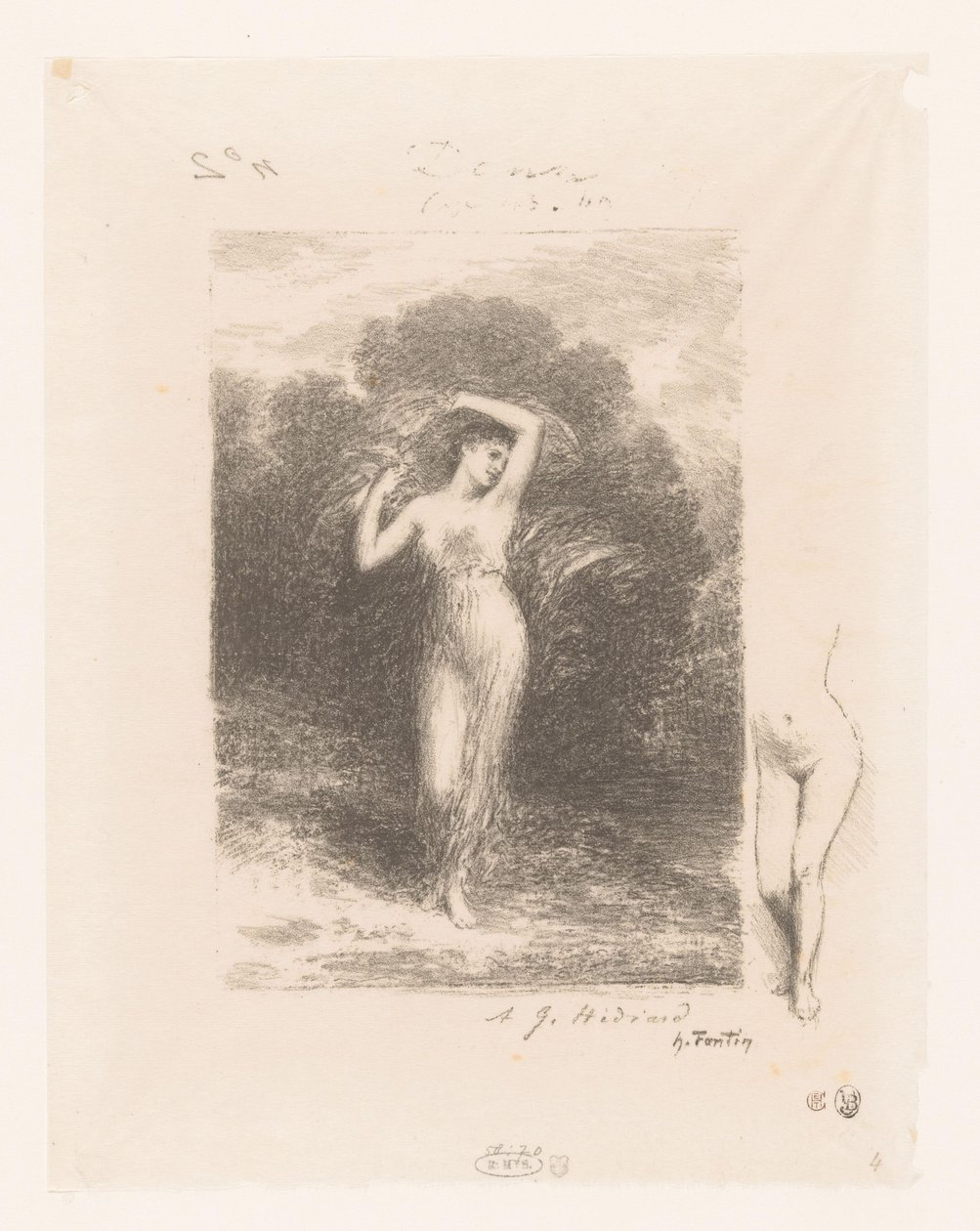 Jonge vrouw se setkal se sjaalem Mladý pacient Gedichten van André Chénier (název série) Ilustrace k Básním André Chéniera (název série) od Ignace Henri Jean Fantin Latour