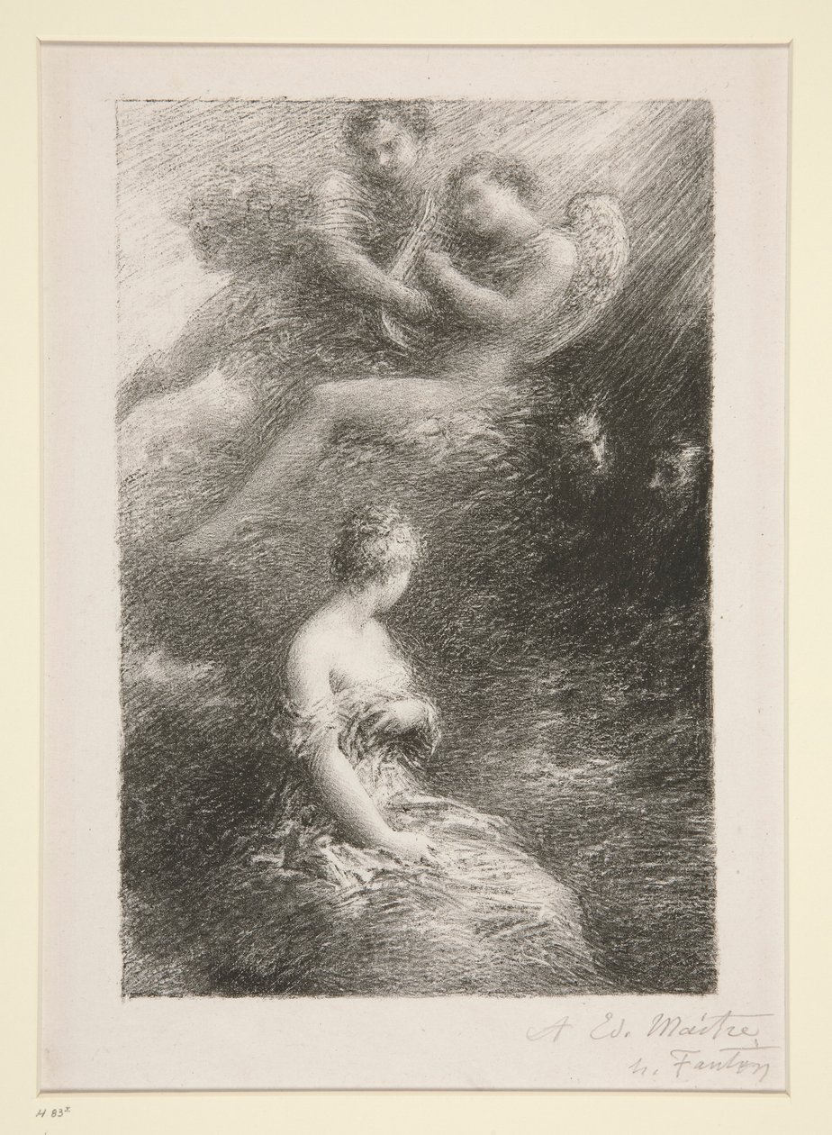 La damnation de Faust: Apparition de Marguerite (Zatracení Fausta: Zjevení Markétky) od Ignace Henri Jean Fantin Latour