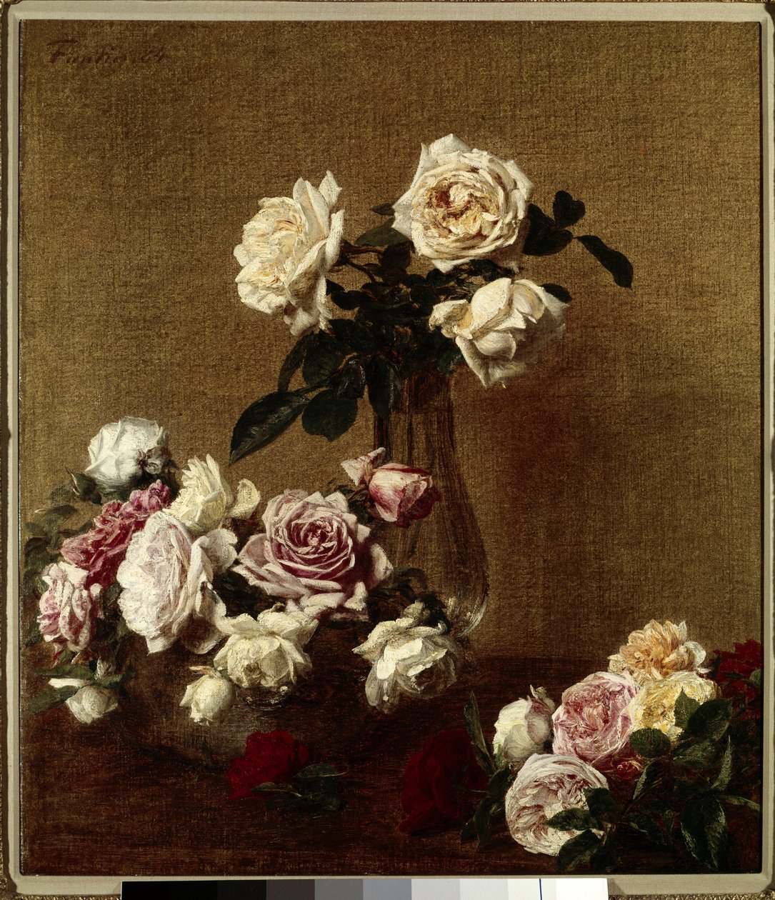 Les roses Obraz Henriho Fantina Latoura (Fantin-Latour) (1836-1904) Soukromá sbírka z 19. století. od Ignace Henri Jean Fantin Latour