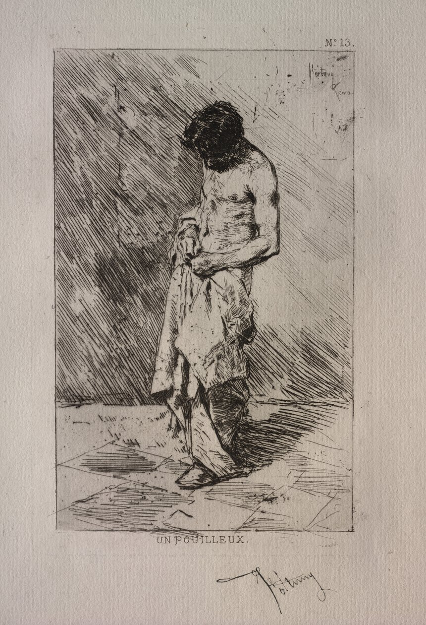 Muž hledá blechy od Ignace Henri Jean Fantin Latour