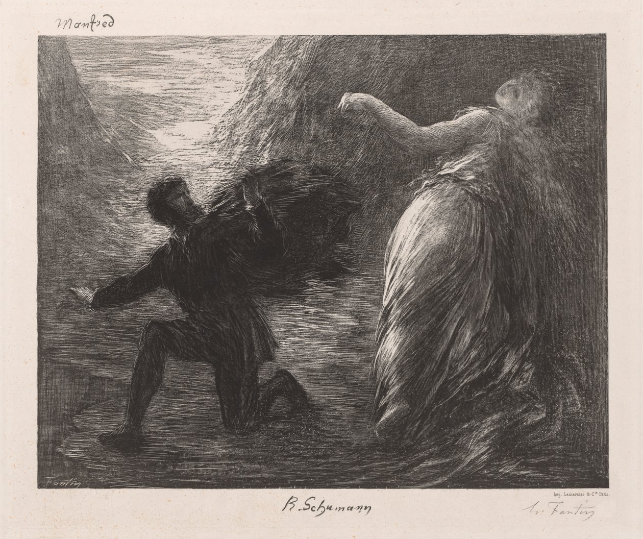 Manfred a Astarte od Ignace Henri Jean Fantin Latour