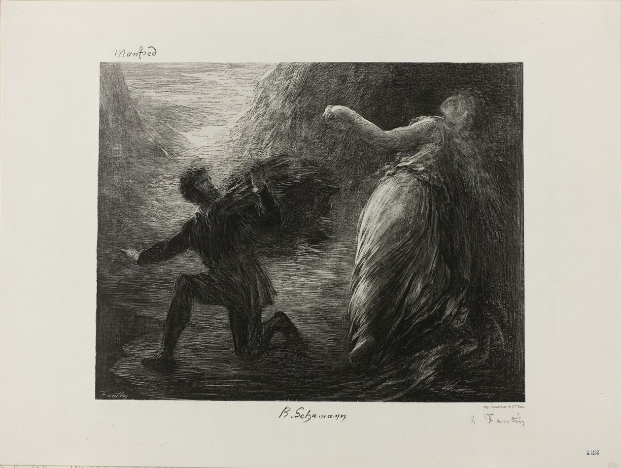Manfred a Astarte, z předehry k opeře Manfred (1848-49) Roberta Schumanna od Henri Fantin Latour