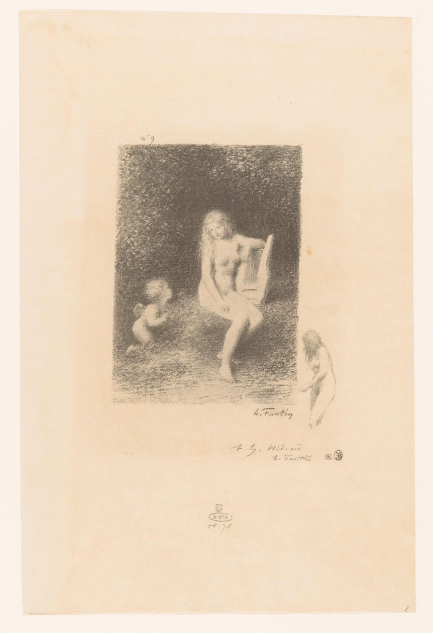 Muze van de muziek se setkal s Amorem Tohle zpívali další Najády XXI Gedichten van André Chénier (název série) Ilustrace k Básním André Chéniera (název série) od Ignace Henri Jean Fantin Latour